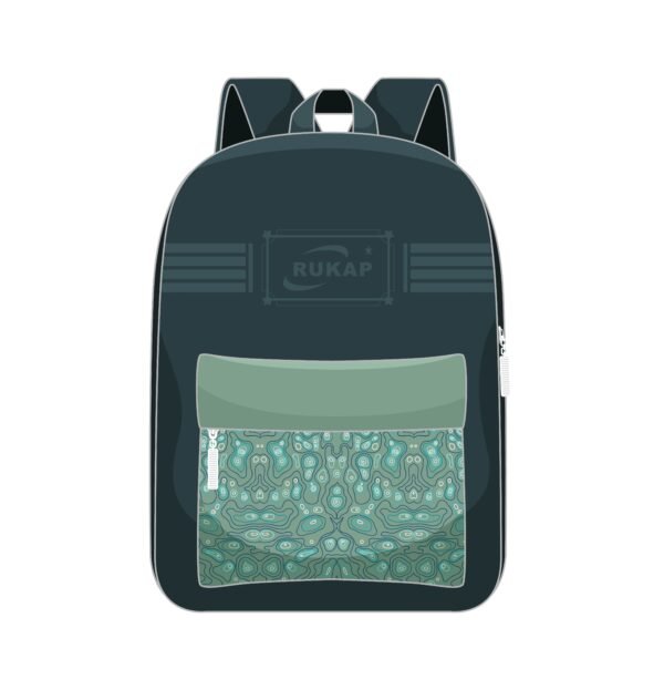 Green textured sports school bag