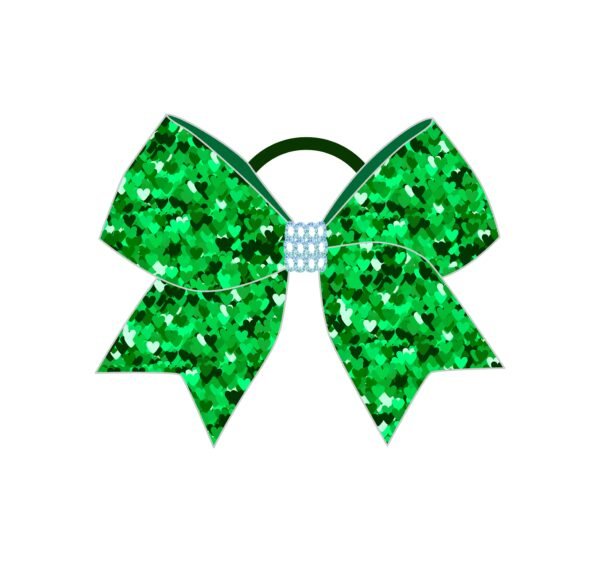 Green pearlescent bow