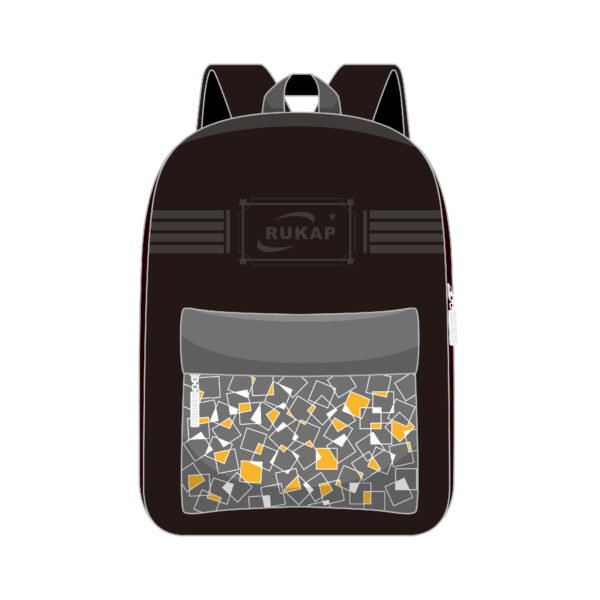 Black Geometric Sport School Bag