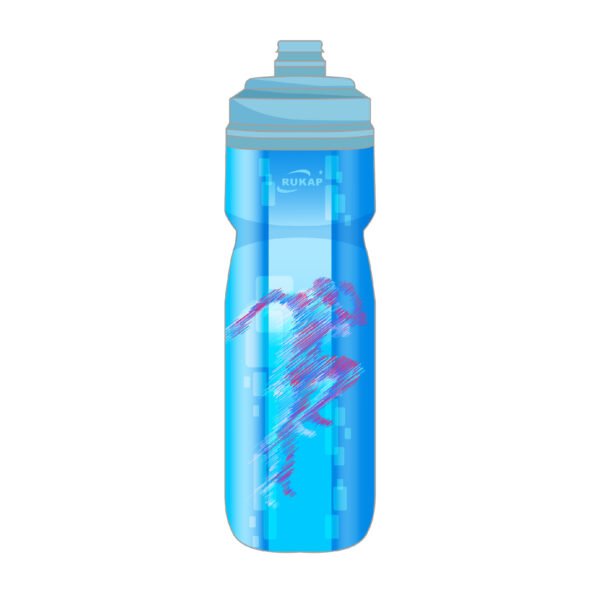 Colorful blue sports water bottle
